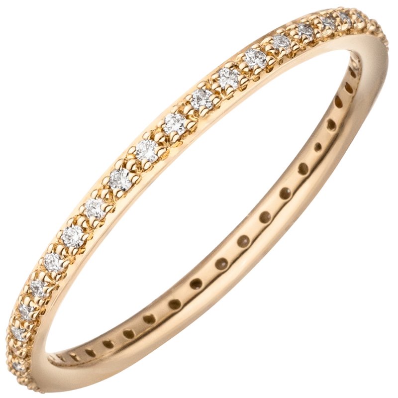 JOBO Damen Ring 585 Gold Gelbgold 37 Diamanten Brillanten