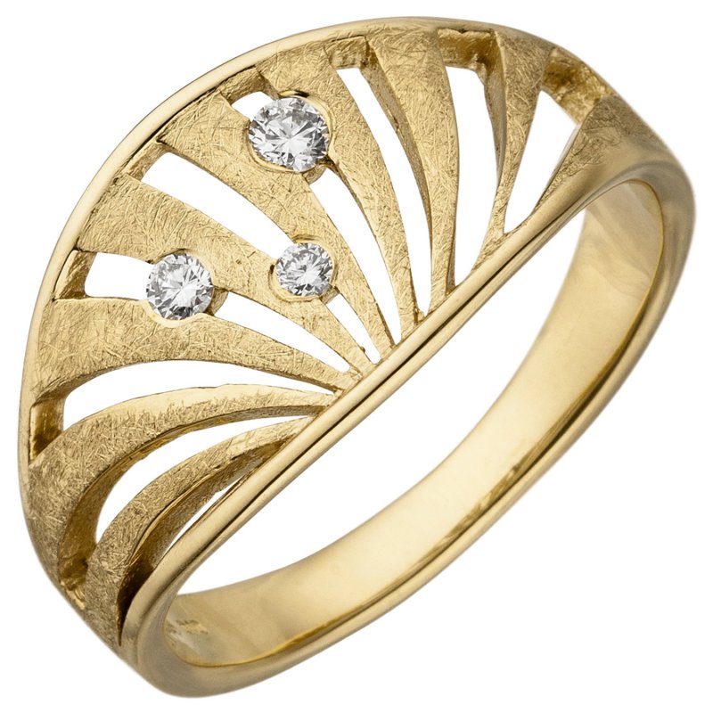 Jobo Damen Ring Gold Gelbgold Eismatt Diamanten Brillanten