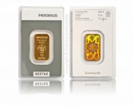 10g Kinebar Goldbarren von Heraeus