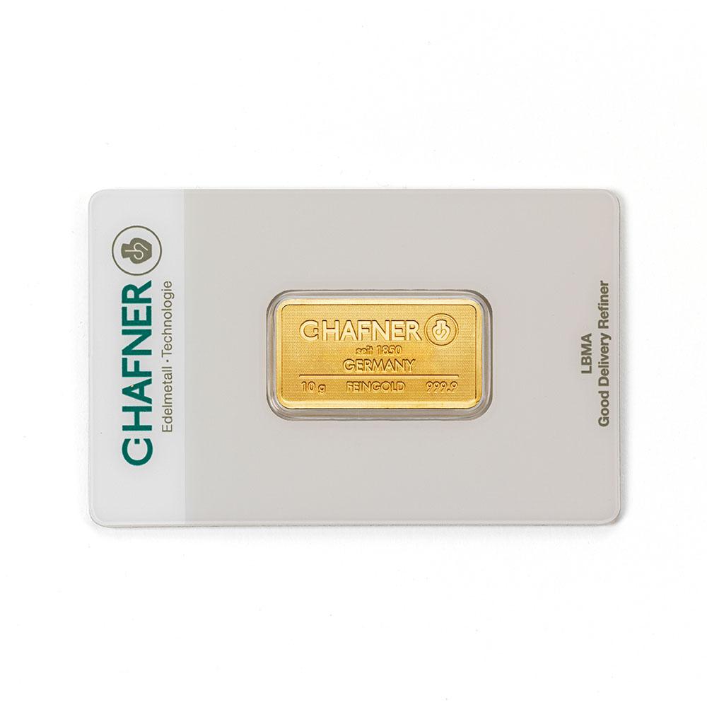 10 g Goldbarren C. Hafner