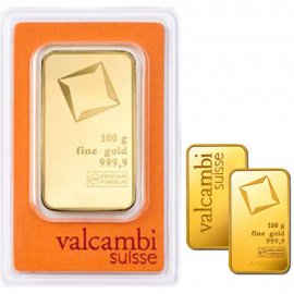 100 g Goldbarren Valcambi Schweiz