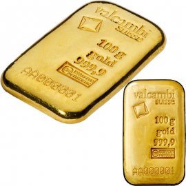 100 g Goldbarren Valcambi aus Schweiz