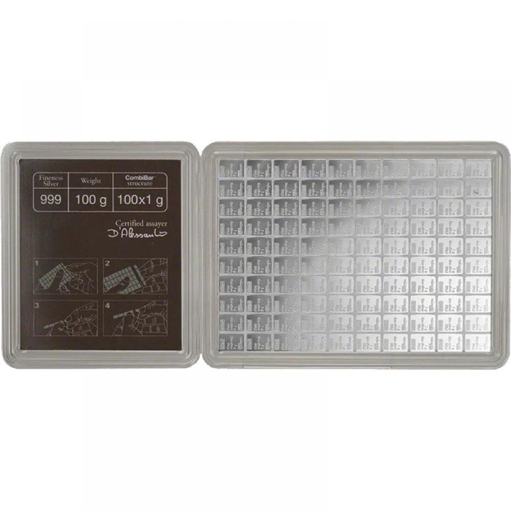 100 x 1g CombiBar� Silber Valcambi