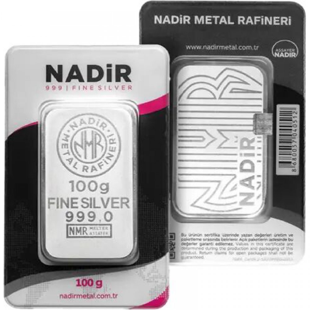 100g Silberbarren Nadir Metal Rafineri