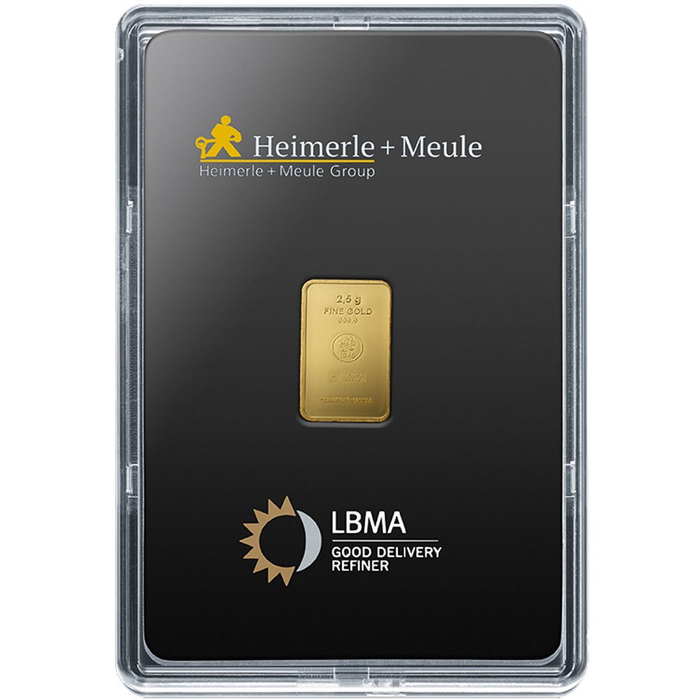 2,5 Gramm Goldbarren Heimerle + Meule gepr�gt