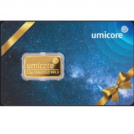 2,5 Gramm Goldbarren Umicore Geschenkkarte