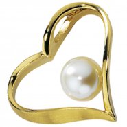 JOBO Anh�nger Herz 585 Gold Gelbgold mattiert 1 S��wasser Perle Perlenanh�nger