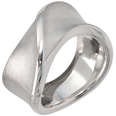 JOBO Damen Silberring Sterling teil Silber 925 breit matt Ring