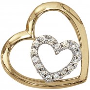 JOBO Anh�nger Herz 585 Gold Gelbgold 16 Diamanten Brillanten 0,12ct. Herzanh�nger