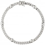 JOBO Armband 585 Gold Wei�gold 6 Diamanten Brillanten 0,30ct. 19 cm Wei�goldarmband
