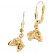 JOBO Kinder Boutons Pferdek�pfe Pferde 333 Gold Gelbgold Ohrringe Ohrh�nger