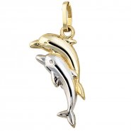 JOBO Kinder Anh�nger Delfin Delfine 333 Gold bicolor Kinderanh�nger Delfinanh�nger