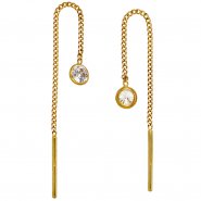 JOBO Durchzieh-Ohrh�nger 333 Gold Gelbgold 2 Zirkonia Ohrringe zum Durchziehen