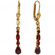 JOBO Ohrh�nger 375 Gold Gelbgold 8 Granate rot Ohrringe Boutons Granatohrringe