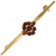JOBO Brosche 375 Gold Gelbgold 9 Granate rot Goldbrosche
