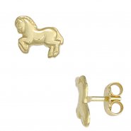JOBO Kinder Ohrstecker Pferd Pferde 333 Gold Gelbgold Ohrringe Kinderohrringe