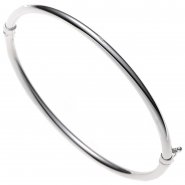 JOBO Armreif Armband oval 585 Gold Wei�gold Goldarmreif Goldarmreif Steckverschluss