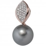 JOBO Anh�nger 585 Rotgold 27 Diamanten Brillanten 1 Tahiti Perle Perlenanh�nger