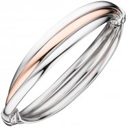 JOBO Armreif Armband oval 925 Sterling Silber bicolor vergoldet