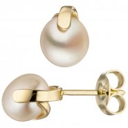 JOBO Ohrstecker 585 Gold Gelbgold 2 S��wasser Perlen Ohrringe Perlenohrstecker