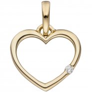 JOBO Anh�nger Herz 333 Gold Gelbgold 1 Diamant Brillant Herzanh�nger Goldherz