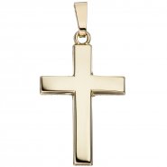 JOBO Anh�nger Kreuz schlicht 585 Gold Gelbgold Kreuzanh�nger Goldkreuz