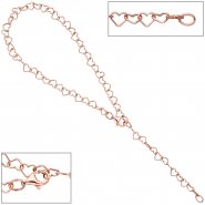 JOBO Fu�kettchen Fu�kette Herz 925 Silber rotgold vergoldet 27 cm variabel verk�rzbar