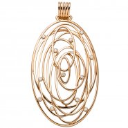 JOBO Anh�nger oval 585 Gold Rotgold 12 Diamanten Brillanten 0,14ct. Rotgoldanh�nger