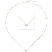 JOBO Collier Kette mit Anh�nger 750 Gold Gelbgold Wei�gold bicolor 1 Diamant Brillant