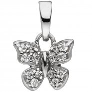 JOBO Kinder Anh�nger Schmetterling 925 Sterling Silber mit 14 Zirkonia Kinderanh�nger