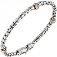 JOBO Armband 585 Gold Wei�gold Rotgold bicolor 39 Diamanten Brillanten 19 cm