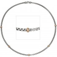 JOBO Collier Halskette 585 Gold Wei�gold Rotgold bicolor 65 Diamanten 45 cm