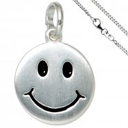 JOBO Kinder Anh�nger L�chelndes Gesicht 925 Silber Kinderanh�nger mit Kette 38 cm