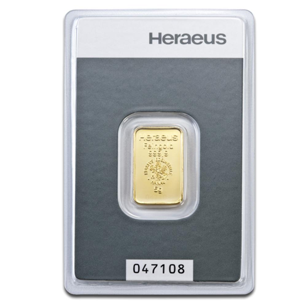 5 Gramm Goldbarren Heraeus