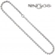JOBO Erbskette 585 Gold Wei�gold 45 cm Kette Halskette Wei�goldkette Federring