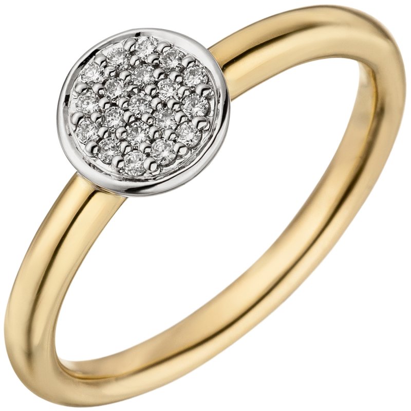 Jobo Damenring 14 Karat Gold – Mit 5 Diamanten, 0,025 Ct, In Hochwertiger Schmuckschachtel