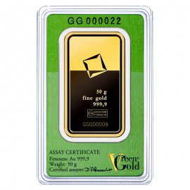 50g Goldbarren von Valcambi aus der Schweiz