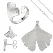 JOBO Schmuck-Set Ginko 925 Sterling Silber mit Kette 50 cm