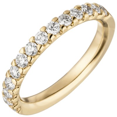 JOBO Damen Ring 585 Gold 14 Diamanten 0,56ct. Brillanten Gelbgold Diamantring
