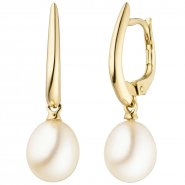 JOBO Ohrh�nger 585 Gold Gelbgold 2 S��wasser Perlen Ohrringe Perlenohrringe