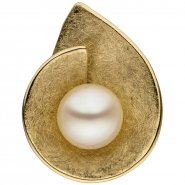 JOBO Anh�nger 585 Gold Gelbgold eismatt 1 S��wasser Perle Perlenanh�nger