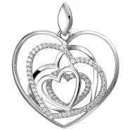 JOBO Anh�nger Herzen 925 Sterling Silber 79 Zirkonia Silberanh�nger