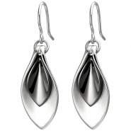 JOBO Ohrh�nger 925 Sterling Silber bicolor matt Ohrringe Silberohrringe