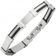 JOBO Armband Edelstahl teilweise schwarz beschichtet  21 cm