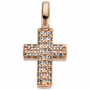 JOBO Anh�nger Kreuz 585 Gold Rotgold 26 Diamanten Brillanten 0,08ct.
