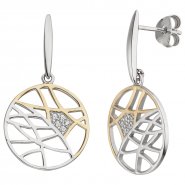 JOBO Ohrh�nger 925 Sterling Silber bicolor vergoldet 10 Zirkonia