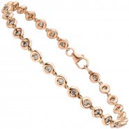 JOBO Armband 585 Gold Rotgold 27 Diamanten Brillanten 0,88ct. 18 cm Tennisarmband
