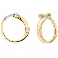 JOBO Creolen 585 Gold Gelbgold 12 Diamanten Brillanten Ohrringe