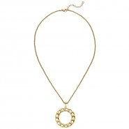 JOBO Collier Kette mit Anh�nger Edelstahl goldfarben beschichtet 46 cm