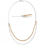 JOBO Collier Halskette 925 Sterling Silber bicolor vergoldet 45 cm